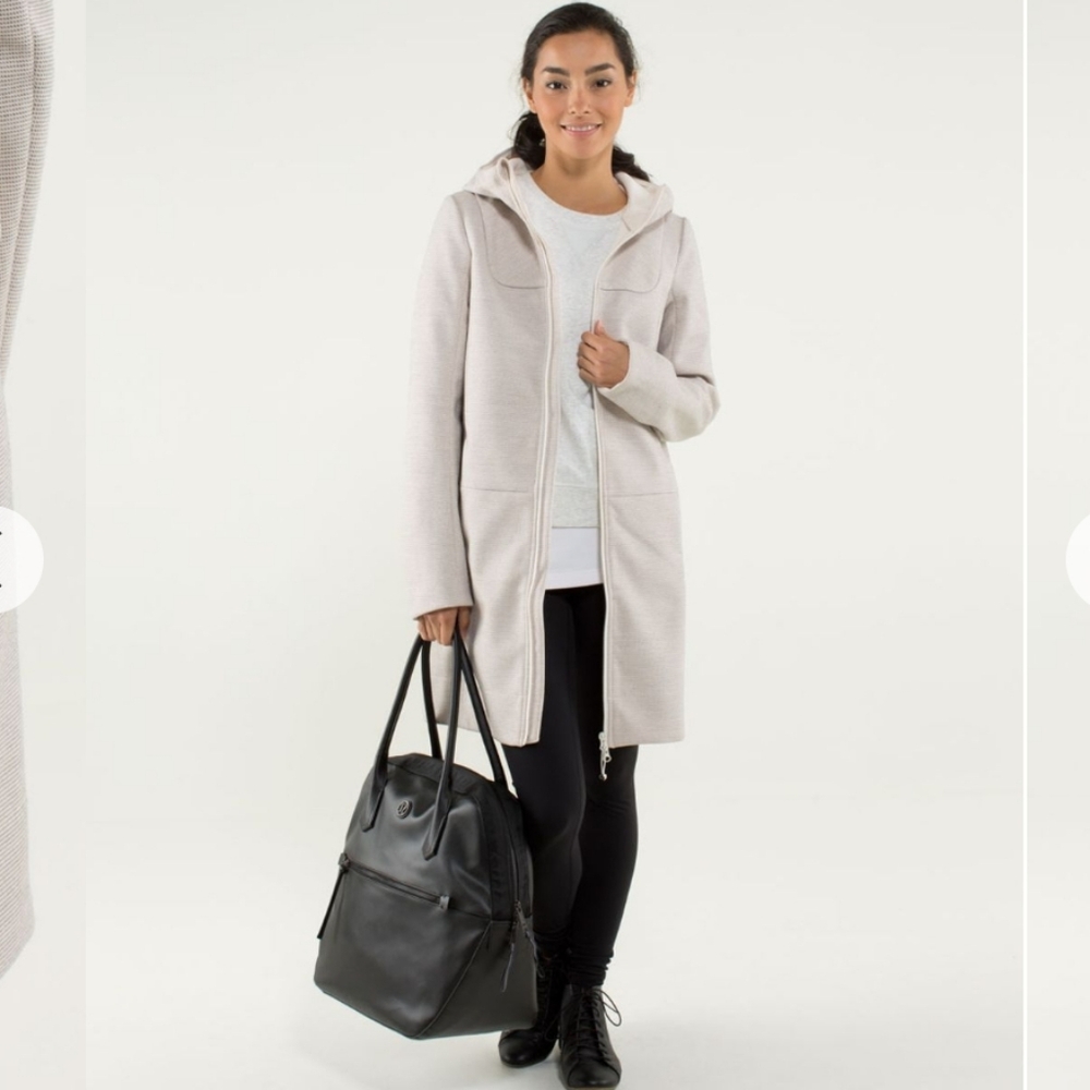 Lululemon City Softshell Tweet Angel Wing Gray Hooded Zip-Up Coat